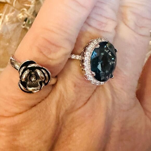 ROSE Gothic Antique Washed Silver Rose Ring Adjustable Detachable Poison - Picture 7 of 12